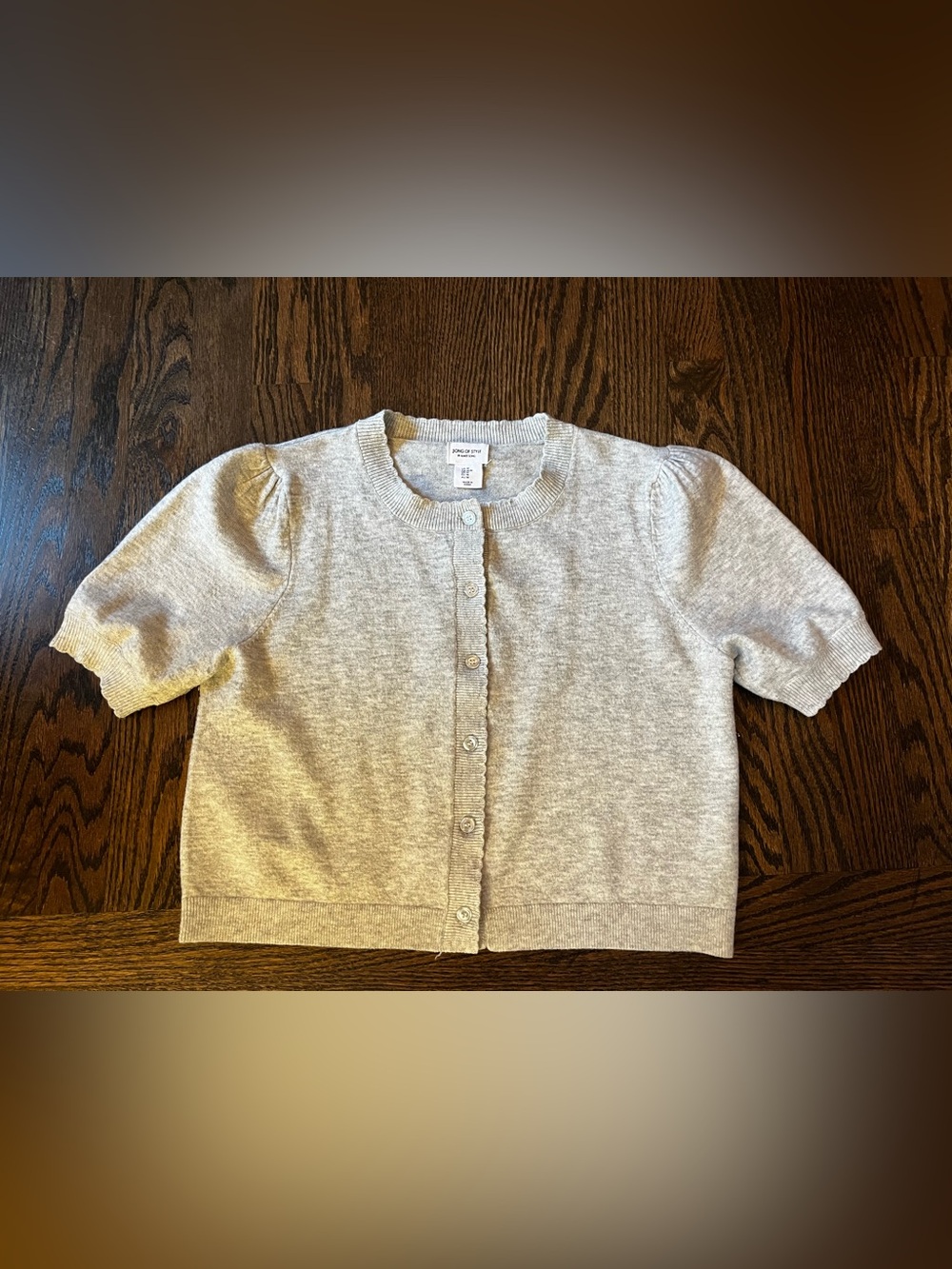 Song of Style Short Sleeve Soft Button Cardigan - Light Gray